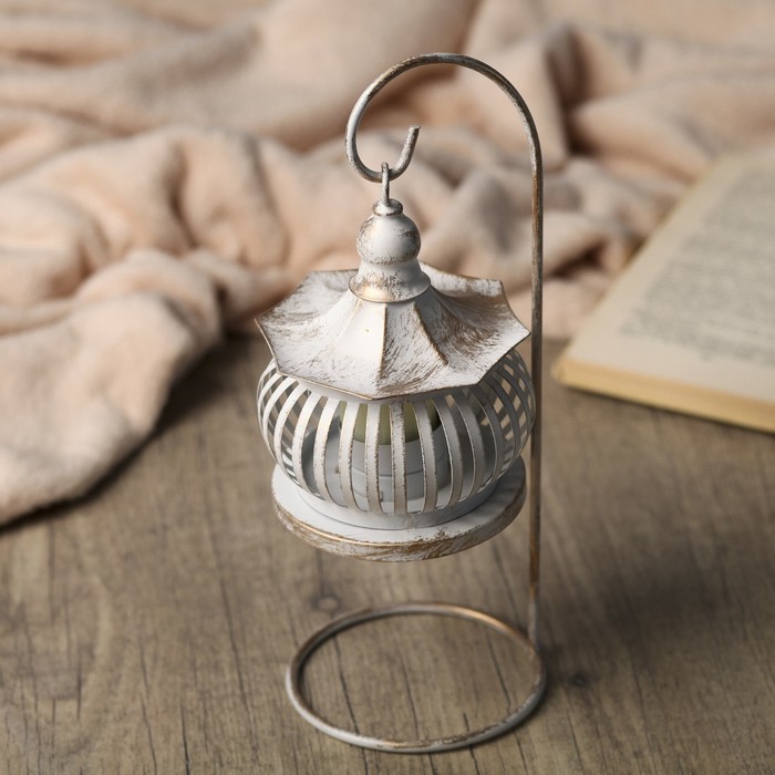 Подсвечник металл 1 свеча "Фонарик китайский" золотая патина 27х10,5х10,5 см