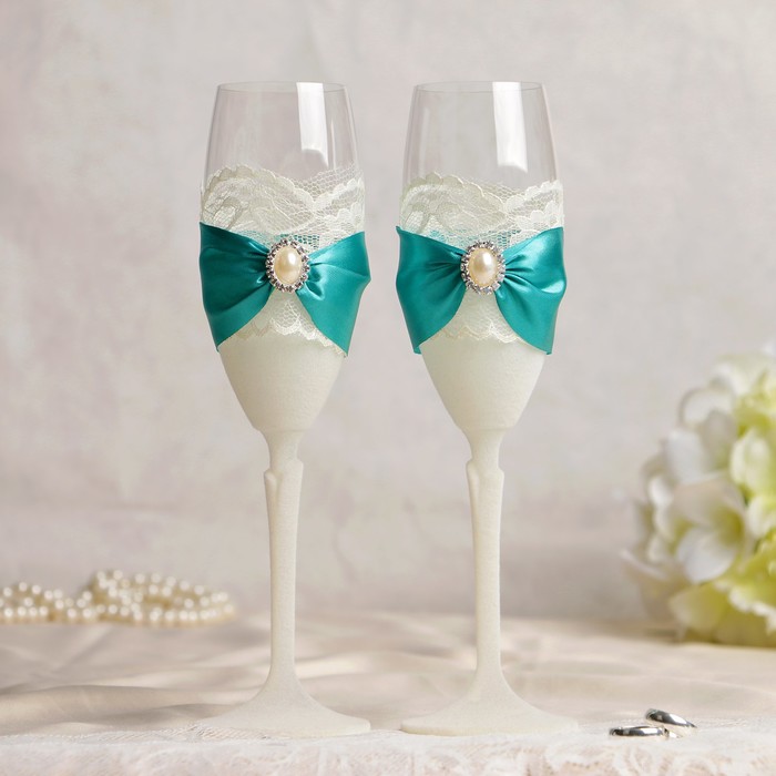 Бокалы хрустальные "Роксана", бирюзовый