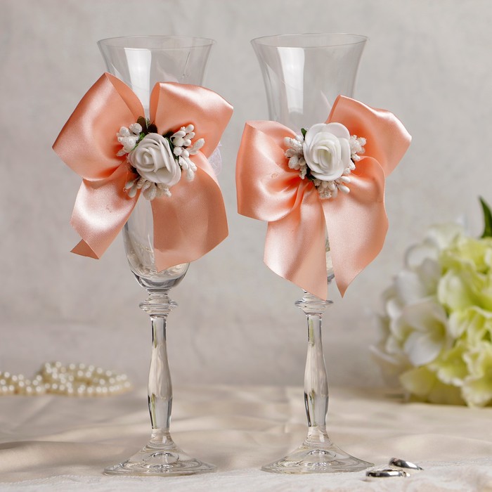 Бокалы хрустальные "Вдохновение", персиковые