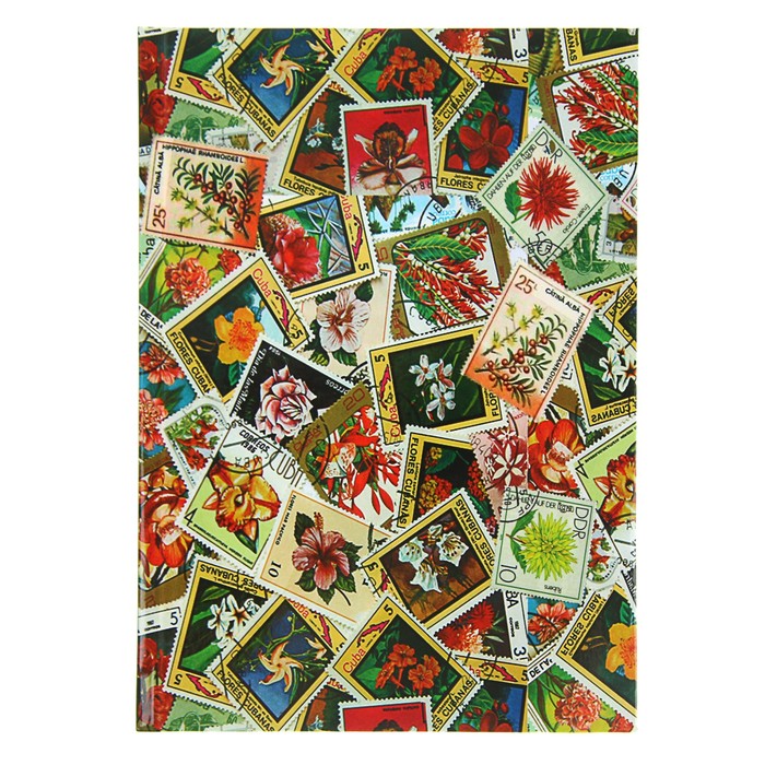 Колледж-тетрадь А5, 120 листов клетка Calligrata "Марки", твердая обложка