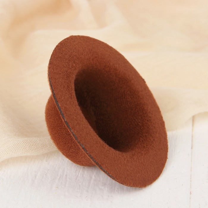 Шляпа для игрушек, размер 8 см, цвет коричневый
