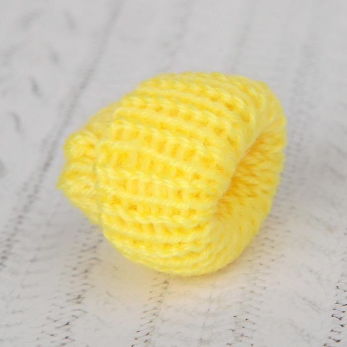 Шапка для игрушек вязаная, цвет светло - жёлтый