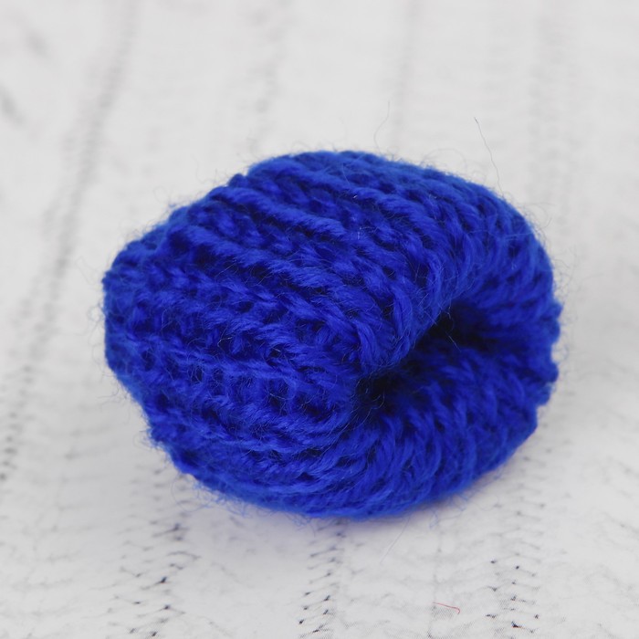 Шапка для игрушек вязаная, цвет синий