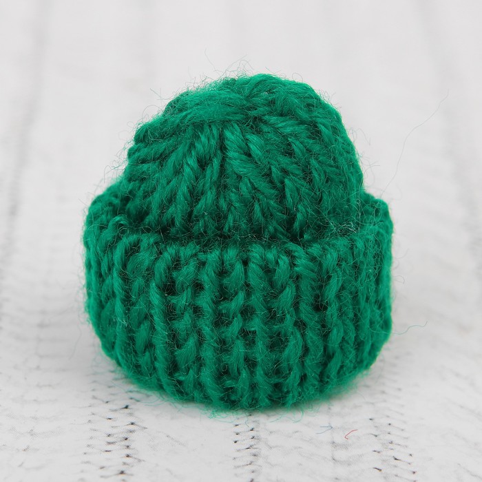 Шапка для игрушек вязаная, цвет зелёный
