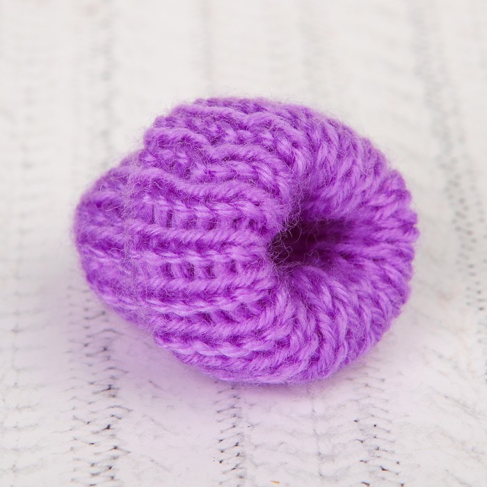 Шапка для игрушек вязаная, цвет фиолетовый