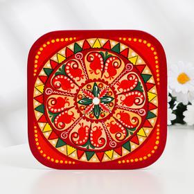 

Подставка под горячее, 17×17 см, пучужская роспись