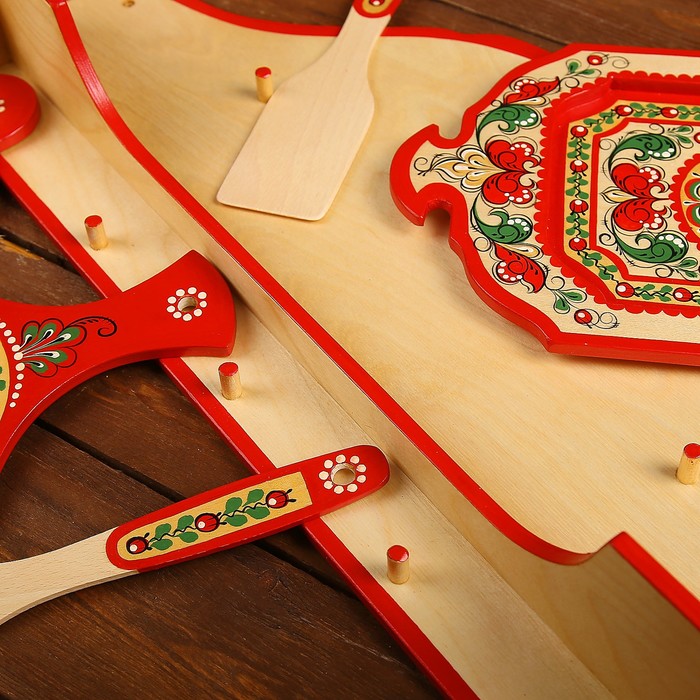 Набор кухонный, 9 предметов, борецкая роспись