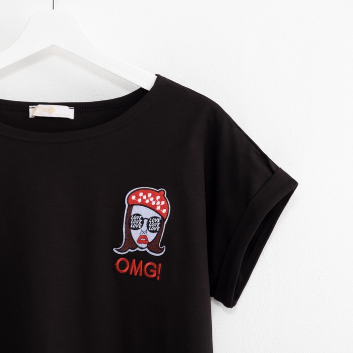 Футболка женская KAFTAN "OMG", р-р 40-42, чёрный