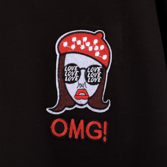 Футболка женская KAFTAN "OMG", р-р 44-46, чёрный