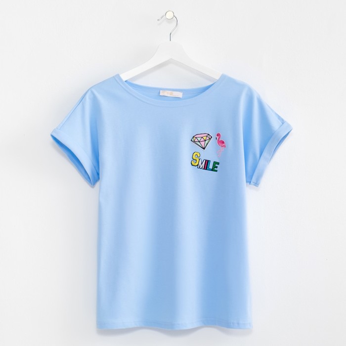 Футболка женская KAFTAN "Smile", р-р 40-42, голубой