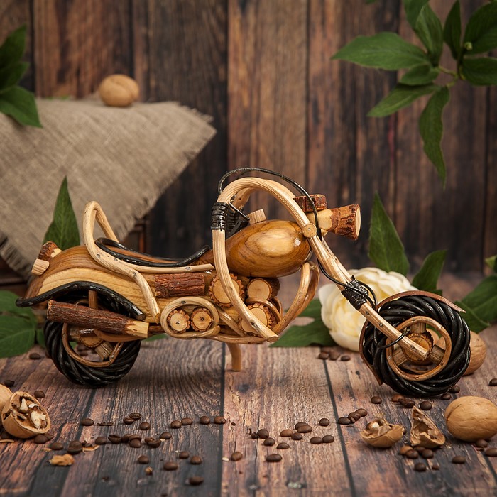 Сувенир дерево "Мотоцикл" 17х9х33 см