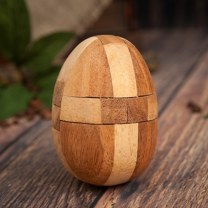 Головоломка дерево "Яйцо" 6х6х10 см