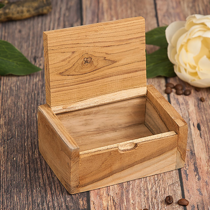 Шкатулка дерево "Слоны на белом" 11,5х8х6 см