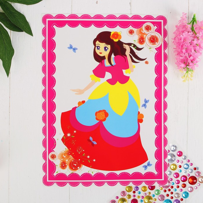 Аппликация круглыми стразами "Девушка в танце"