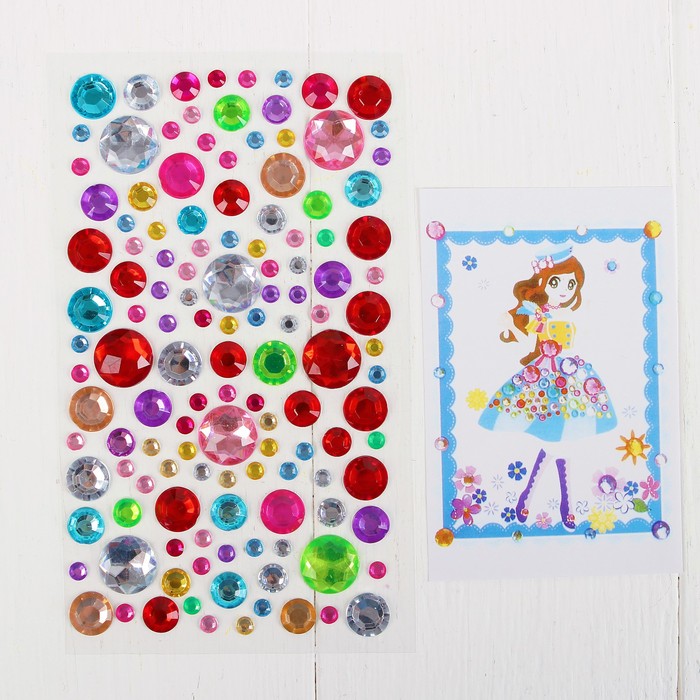 Аппликация круглыми стразами "Девчушка в шляпке"