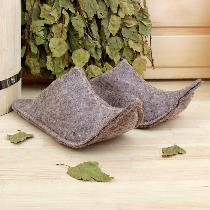 Тапочки для бани "Султан", серые