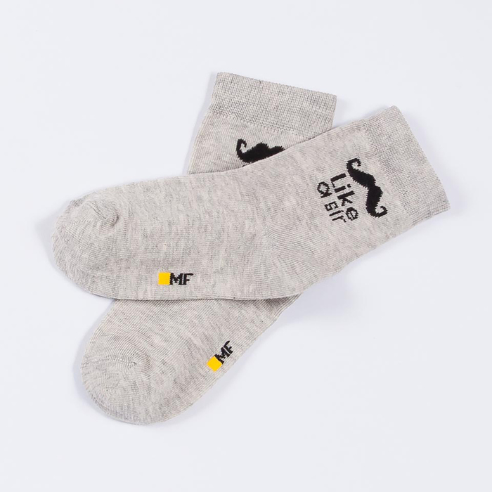 Носки детские, цвет светло-серый меланж, размер 18