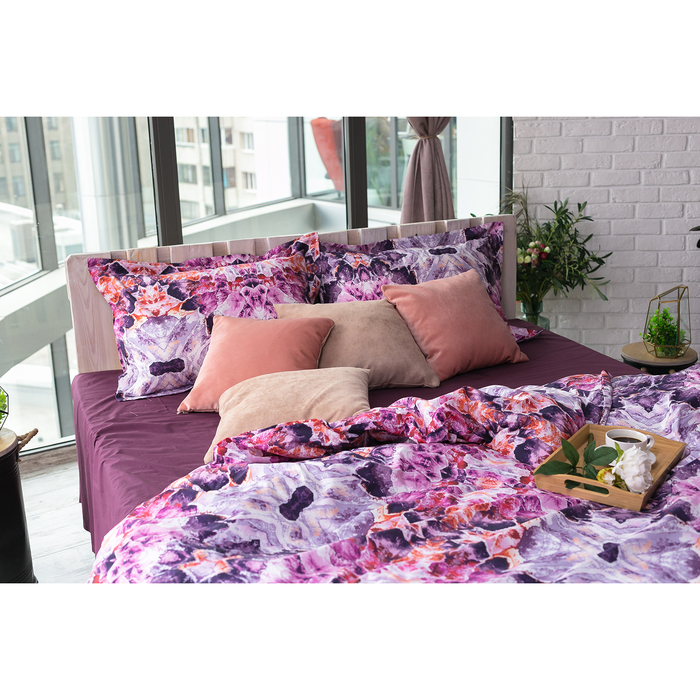 Постельное бельё "Этель" евро Александрит 205х225 см. 240х260 см. 70х70+5 см. - 2 шт., 100% хлопок, перкаль