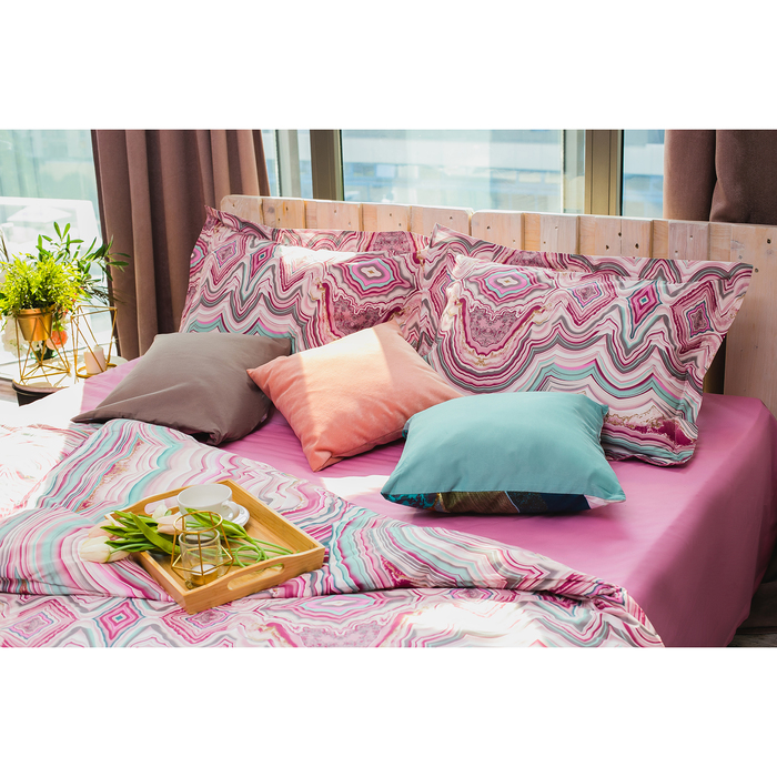 Постельное бельё "Этель" евро Оникс 205х225 см. 240х260 см. 50х70+5 см. - 2 шт., 100% хлопок, перкаль