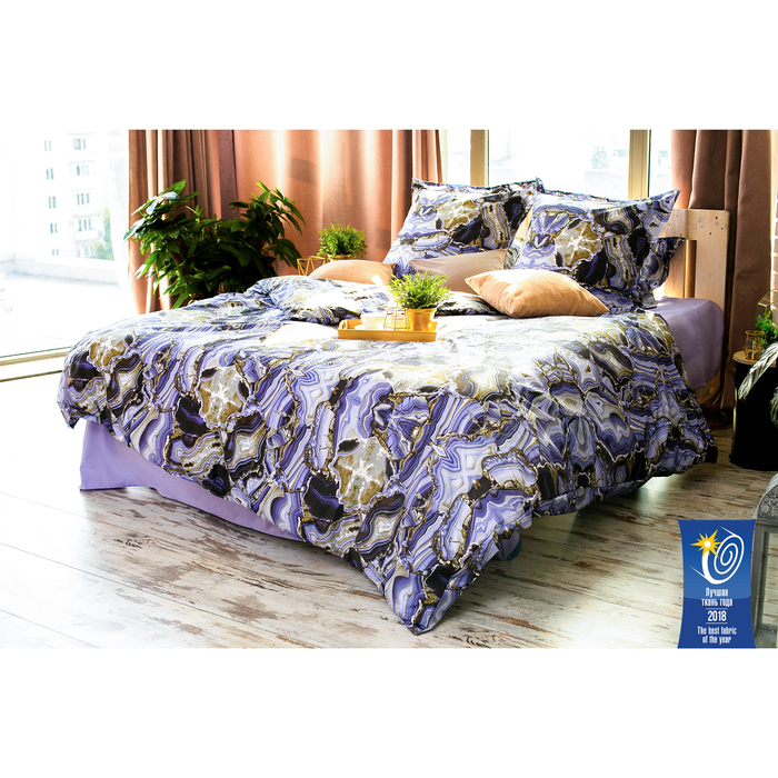 Постельное бельё "Этель" 2 сп. Сапферин 175х205 см. 210х240 см. 70х70+5 см. - 2 шт., 100% хлопок, перкаль