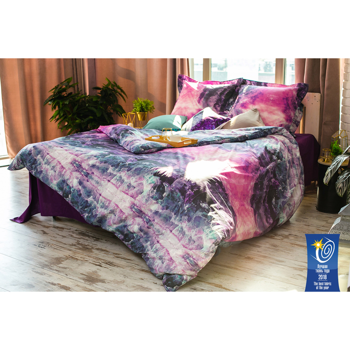 Постельное бельё "Этель" 2 сп. Флюорит 175х205 см. 210х240 см. 70х70+5 см. - 2 шт., 100% хлопок, перкаль