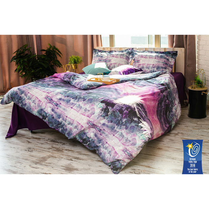 Постельное бельё "Этель" евро Флюорит 205х225 см. 240х260 см. 50х70+5 см. - 2 шт., 100% хлопок, перкаль