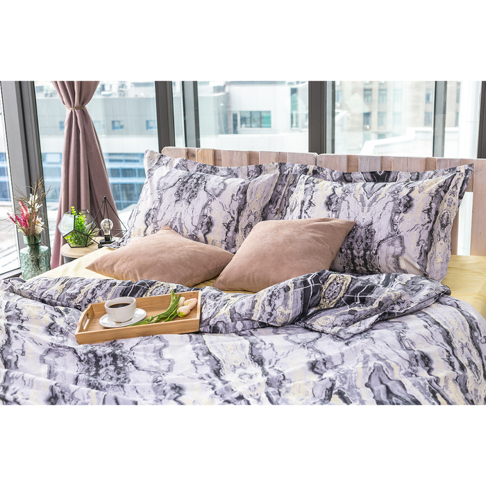 Постельное бельё "Этель" евро Яшма 205х225 см. 240х260 см. 50х70+5 см. - 2 шт., 100% хлопок, перкаль