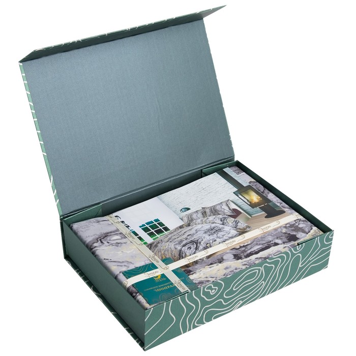 Постельное бельё "Этель" евро Яшма 205х225 см. 240х260 см. 70х70+5 см. - 2 шт., 100% хлопок, перкаль