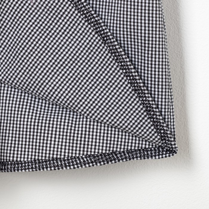 Сорочка для мальчика, рост 122 см, цвет черный/белый,клетка