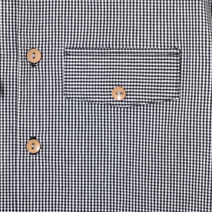 Сорочка для мальчика, рост 140 см, цвет черный/белый,клетка