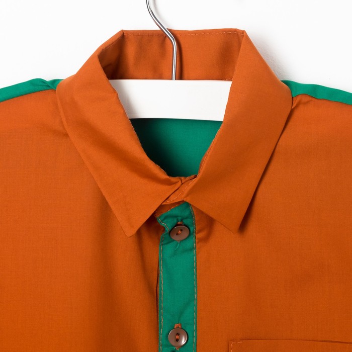 Сорочка для мальчика, рост 128 см, цвет терракот