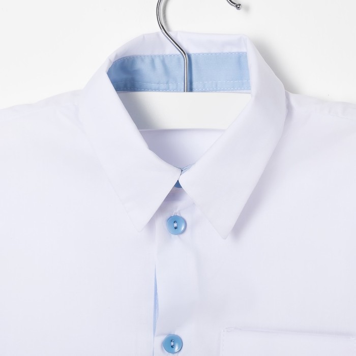 Сорочка для мальчика, рост 98 см, цвет белый/голубой