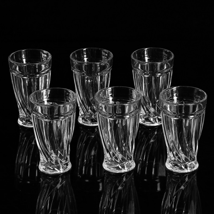 Набор стаканов 200 мл "Спираль", 7х12 см, 6 шт