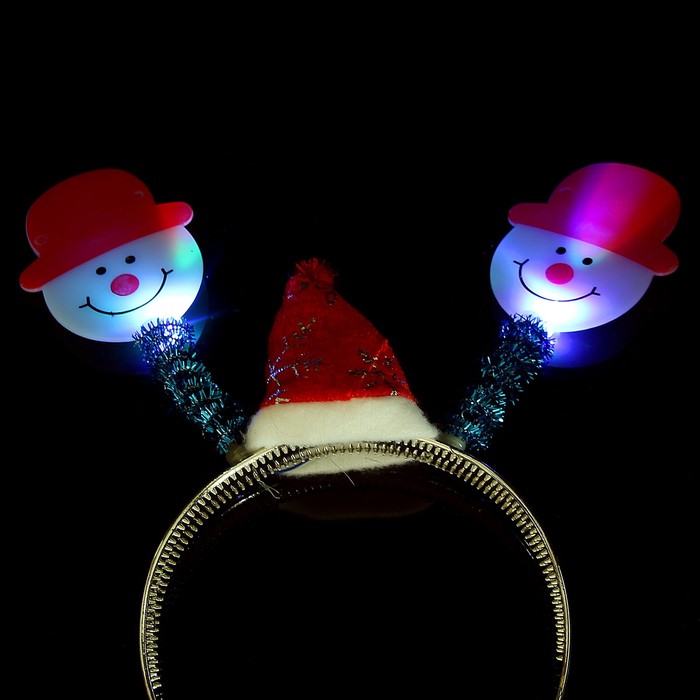 Карнавальный ободок "Снеговик" световой
