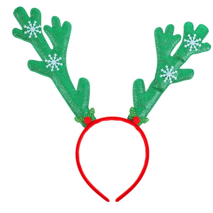 Карнавальный ободок "Рога", цвет зелёный