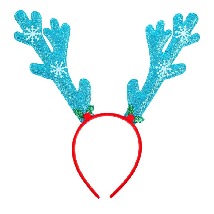 Карнавальный ободок "Рога", цвет голубой
