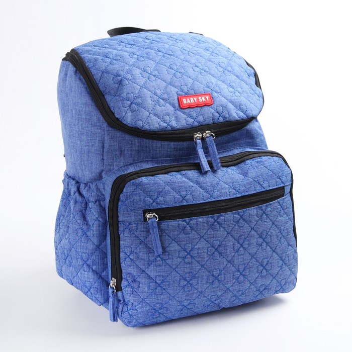 Рюкзак женский, для мамы и малыша, с ковриком для пеленания, цвет синий джинс