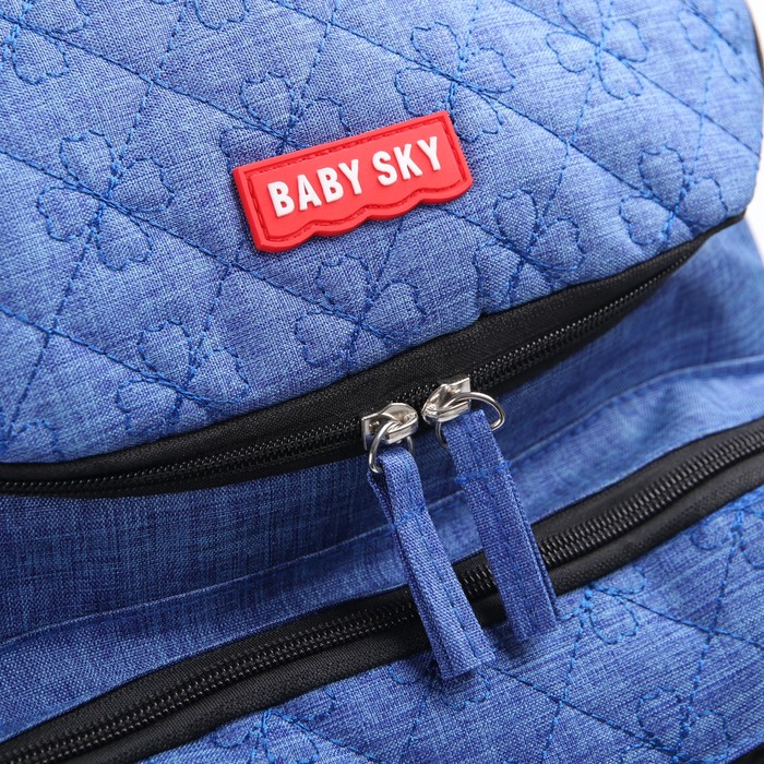 Рюкзак женский, для мамы и малыша, с ковриком для пеленания, цвет синий джинс