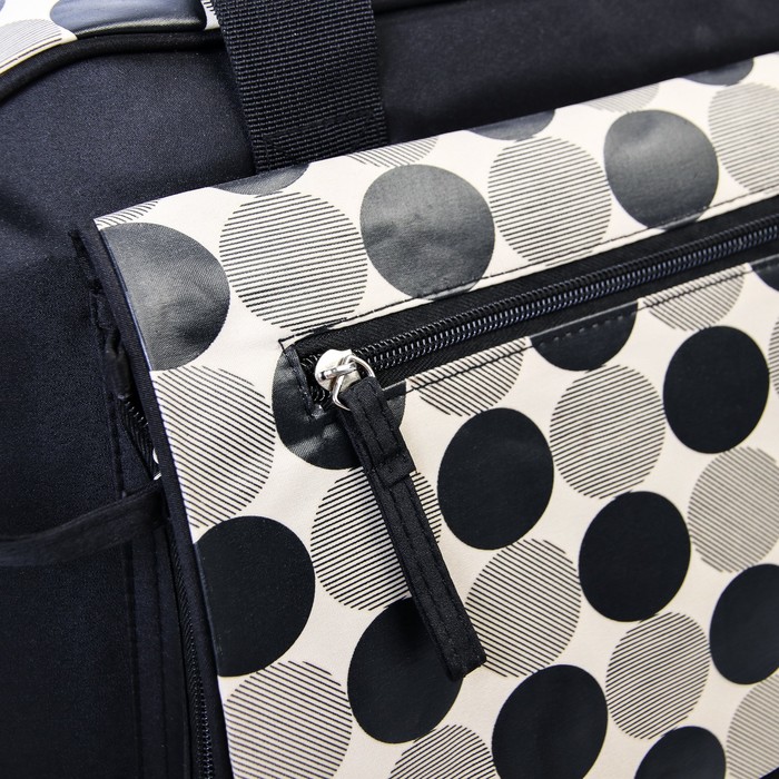 Сумка для мамы и малыша, с ковриком для пеленания, цвет бежевый/чёрный