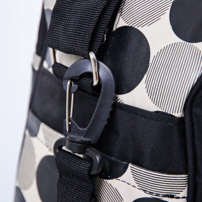 Сумка для мамы и малыша, с ковриком для пеленания, цвет бежевый/чёрный