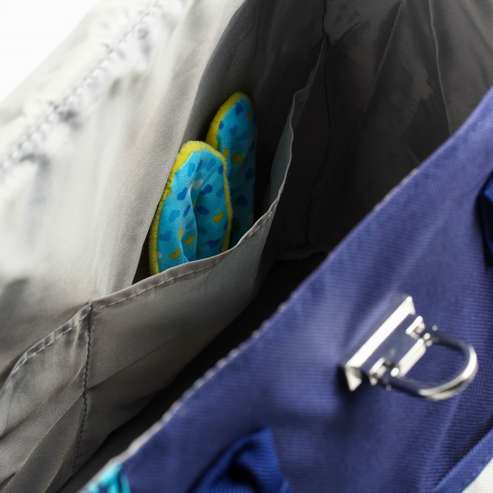 Сумка для мамы и малыша, с ковриком для пеленания, цвет синий/белый