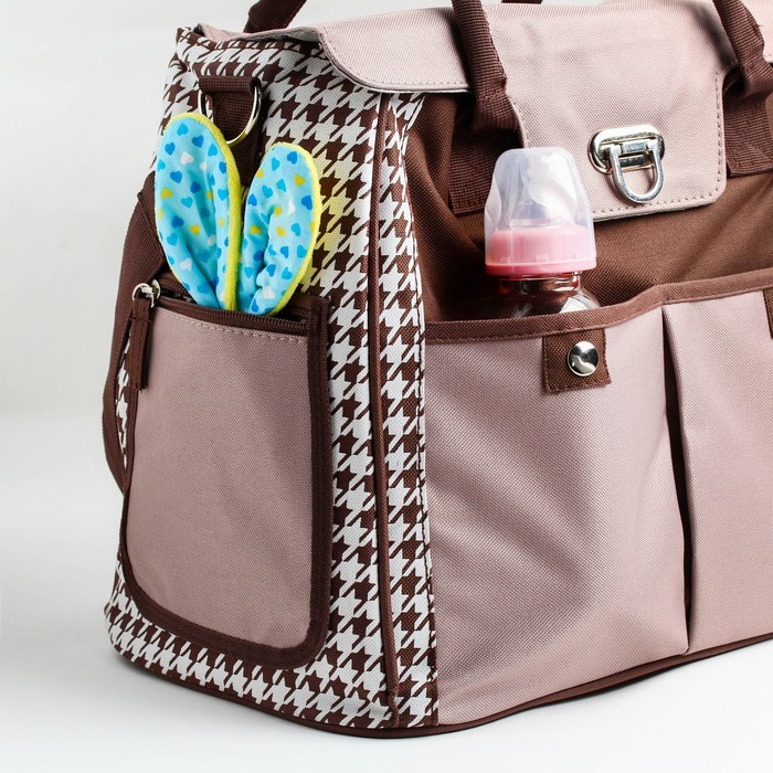 Сумка для мамы и малыша, с ковриком для пеленания, цвет коричневый