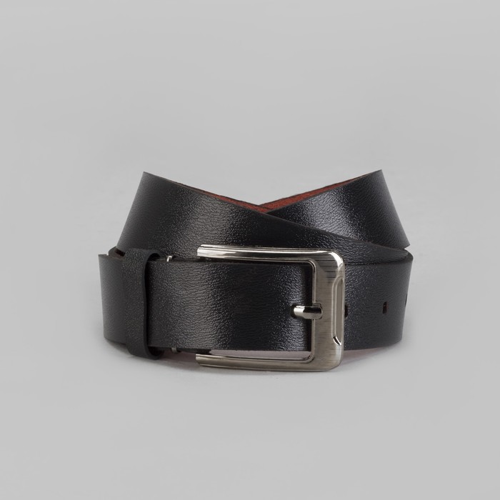 Ремень мужской, винт, пряжка металл, цвет чёрный