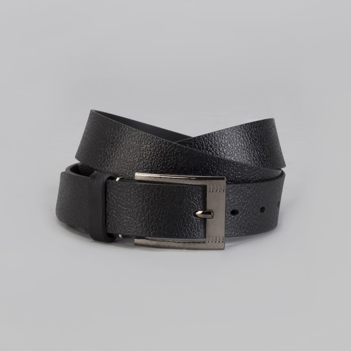 Ремень мужской, винт, пряжка под тёмный металл, цвет чёрный