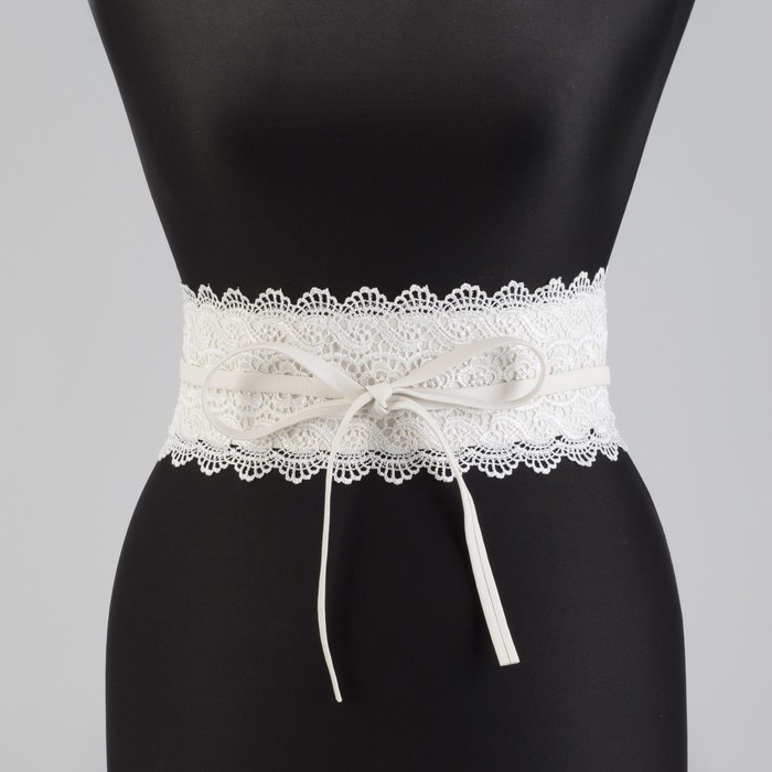 Пояс-кушак женский, однотонный, цвет белый