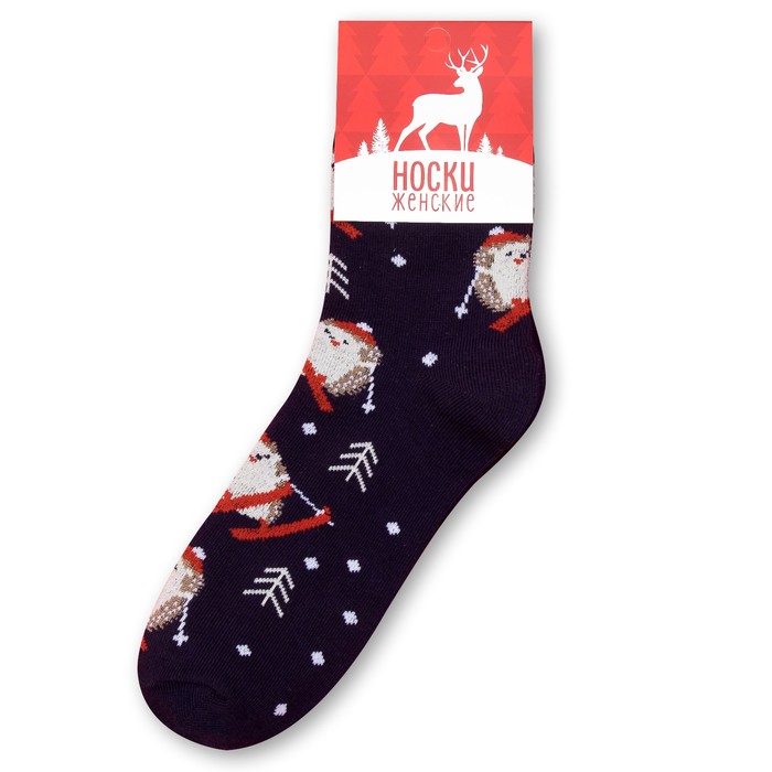 Носки женские "Ёжики" р-р 36-40 (23-25 см) 80% хл, 15% п/э, 5% эл