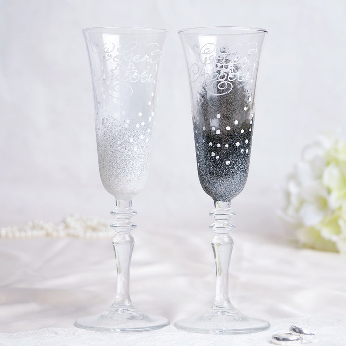 Набор свадебных бокалов 2 шт "Совет да Любовь!"