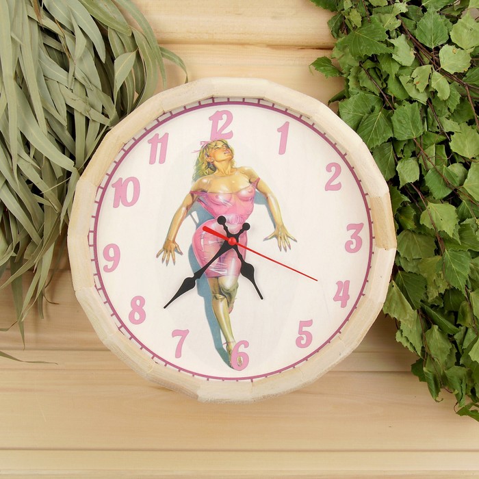 Часы банные бочонок "Добропаровъ. Девушка"