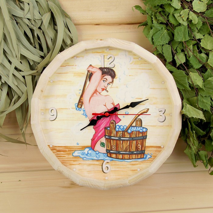 Часы банные бочонок "Добропаровъ. Банные процедуры"