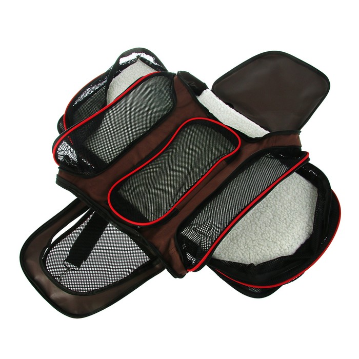 Сумка для переноски животных с мини-вольером, 41 х 23,5 х 27,5 см, УЦЕНКА (потертости)